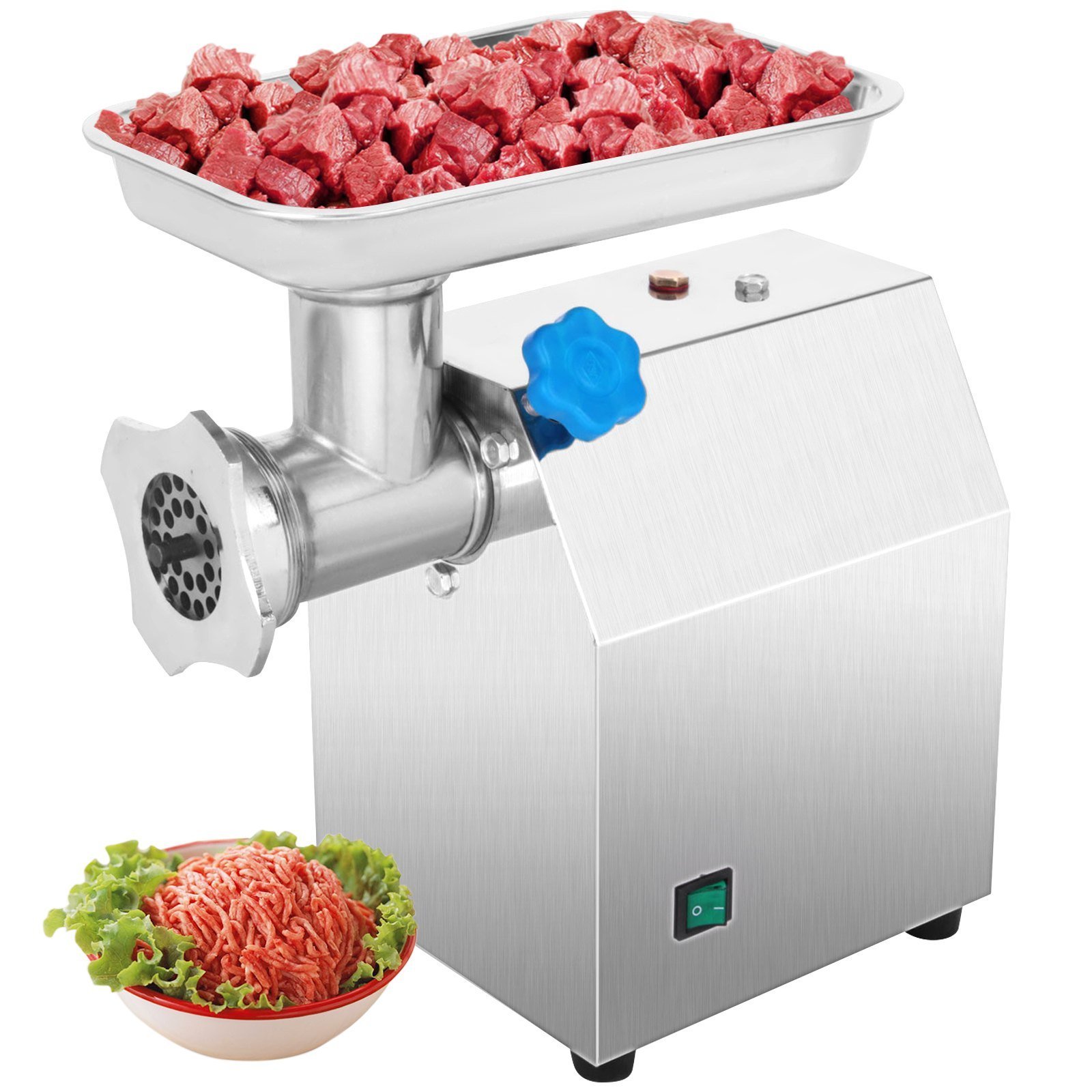 Home And Commercial Stainless Steel Electric Meat Grinder W/2 Blade - Silver - Food Processor Home And Commercial Stainless Steel Electric Meat Grinder W/2 Blade - Silver - Food Processor