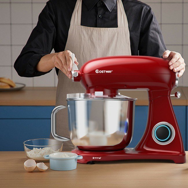 7 Quart 800W 6-Speed Electric Tilt-Head Food Stand Mixer - red 7 Quart 800W 6-Speed Electric Tilt-Head Food Stand Mixer - red