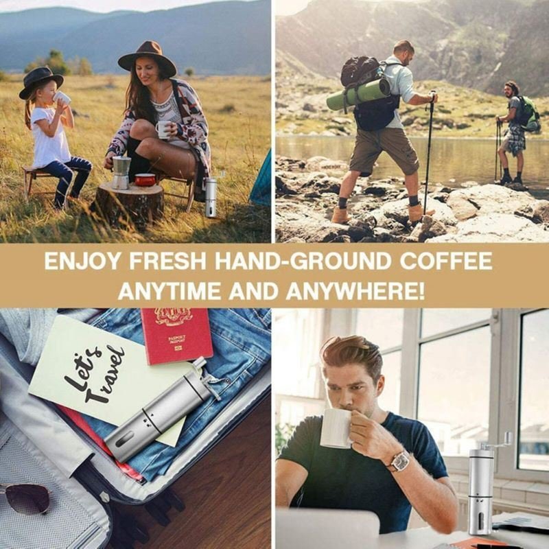 Portable Home Manual Coffee Grinder Stainless Steel with Ceramic Burr Bean Mill Portable Home Manual Coffee Grinder Stainless Steel with Ceramic Burr Bean Mill