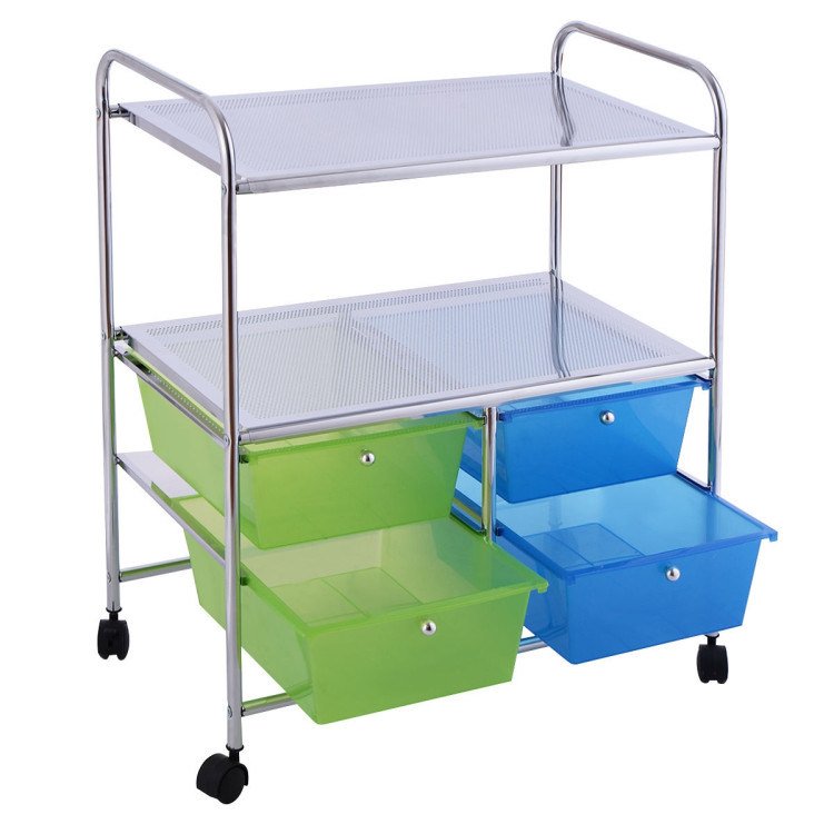 4 Drawers Shelves Rolling Storage Cart Rack 4 Drawers Shelves Rolling Storage Cart Rack